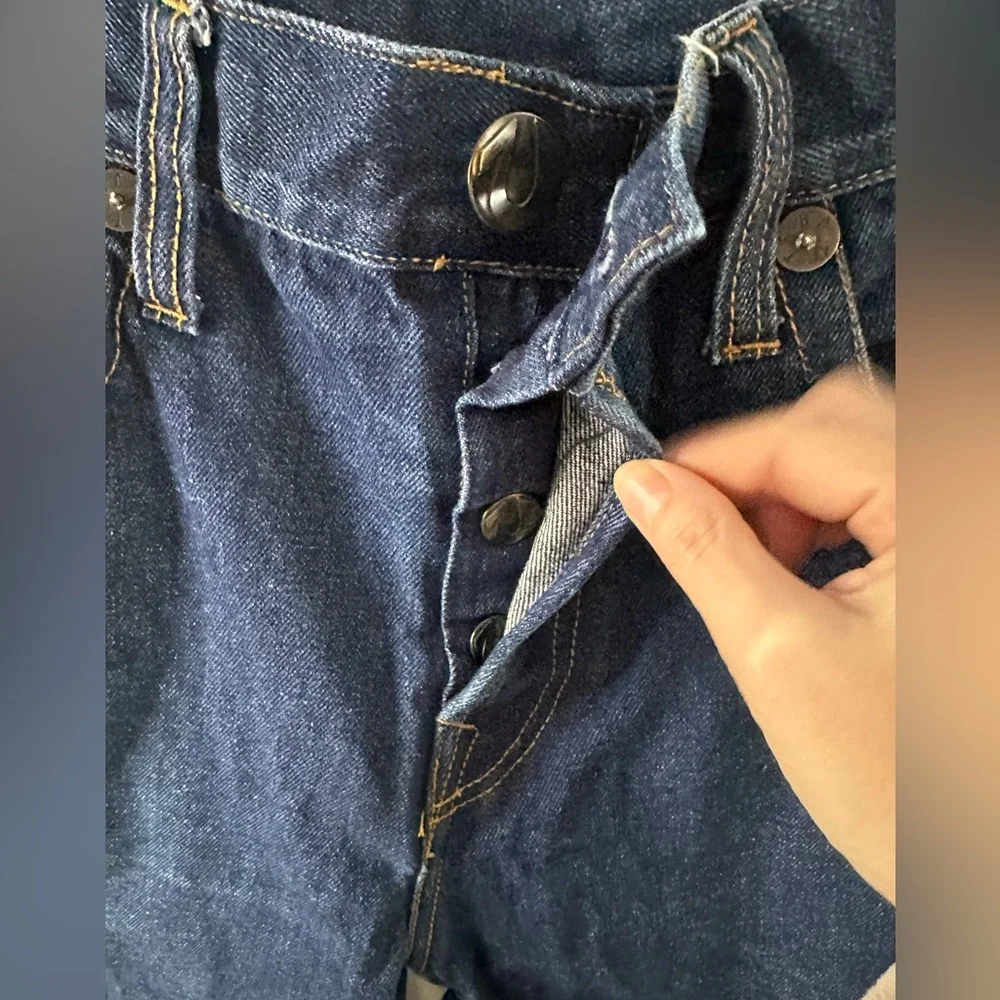 True Religion Section Row Seat Jeans Mens 36 Dark Wash Button Fly
